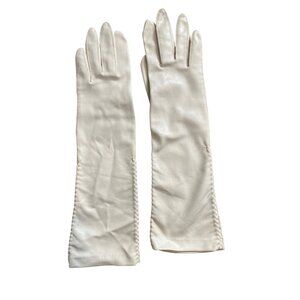 Vintage 50's Stretch De Luxe Women's Ivory Opera Gloves Small NIB